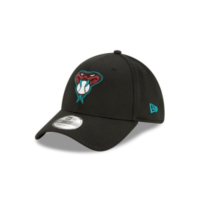 Red Arizona Diamondbacks Hat - New Era MLB Clubhouse Collection 39THIRTY Stretch Fit Caps USA8267904